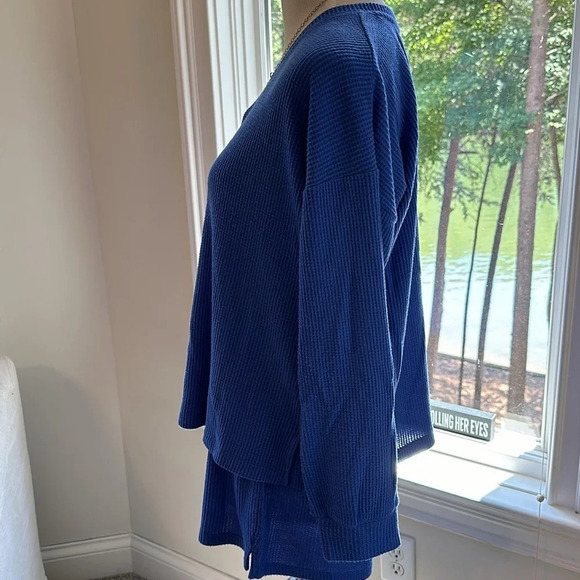 Super Comfy P.J. Salvage Waffle Knit Pajama Short Set, Size Medium - Picture 7 of 9
